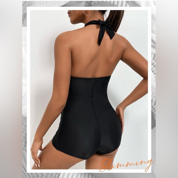 MOLYBELL Women’s Boyleg Ruched Swimsuit One Piece Bathing Suit Tummy Control - Picture 6 of 9